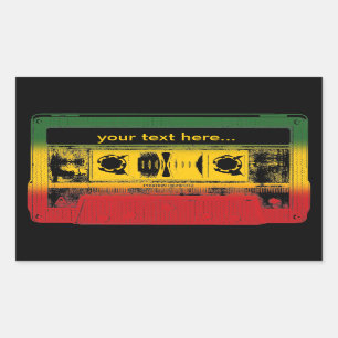 Sticker Rectangulaire Cassette de Reggae Vieux sur mesure
