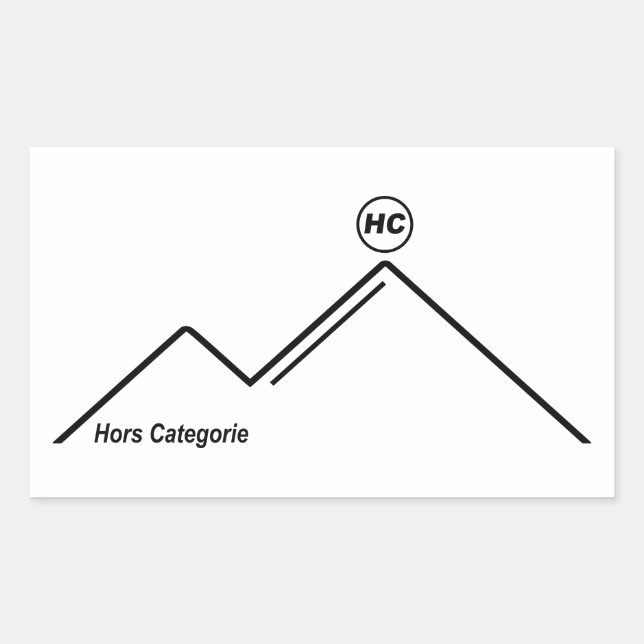 Sticker Rectangulaire Catégories Hors Mountain Climb Cycling (Devant)