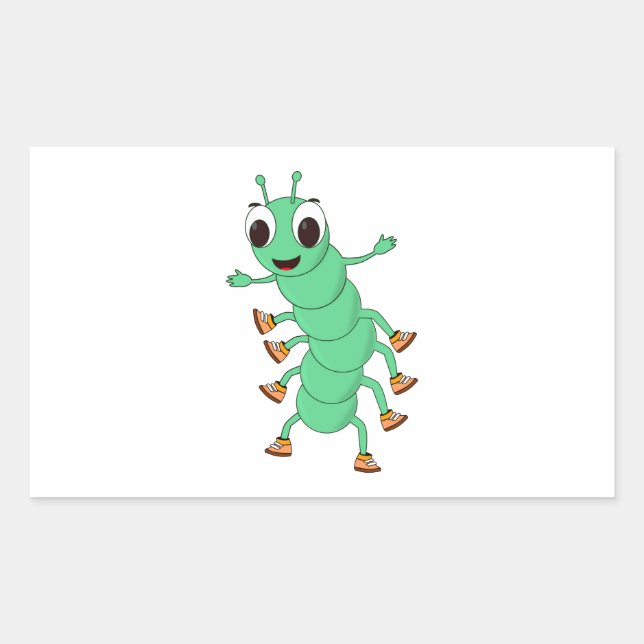 Sticker Rectangulaire Caterpillar verte (Devant)