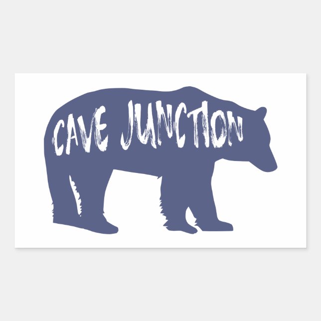 Sticker Rectangulaire Cave Junction Oregon Bear (Devant)