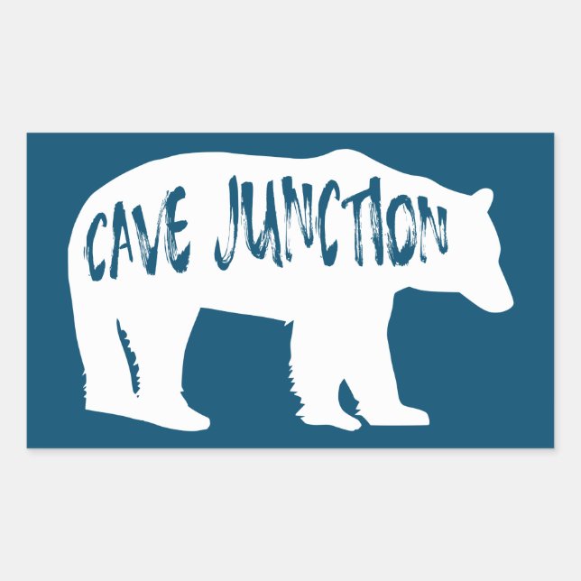 Sticker Rectangulaire Cave Junction Oregon Bear (Devant)