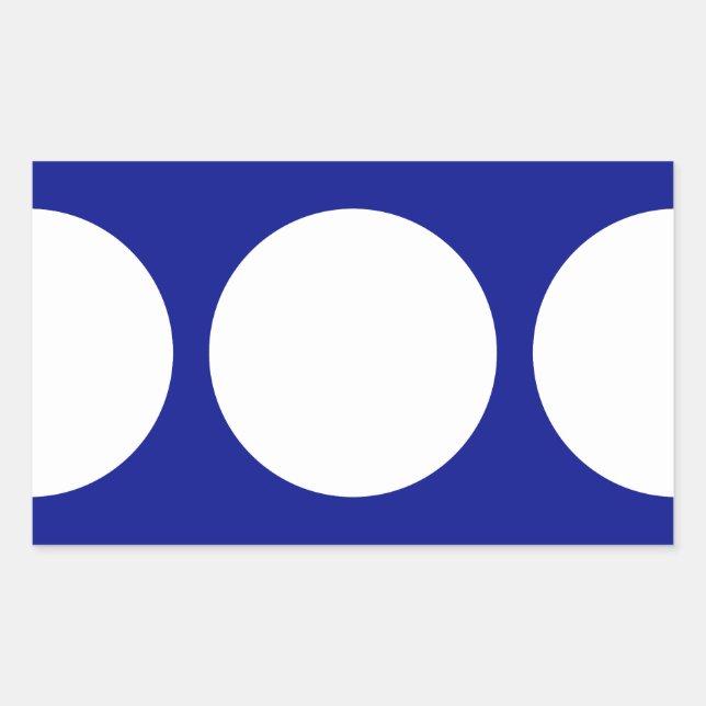 Sticker Rectangulaire Cercles blancs en bleu (Devant)