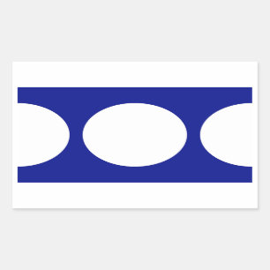 Sticker Rectangulaire Cercles blancs sur le bleu
