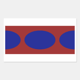 Sticker Rectangulaire Cercles bleus sur rouge
