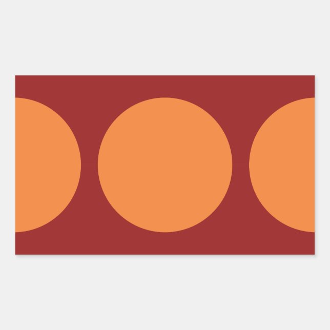 Sticker Rectangulaire Cercles orange sur rouge (Devant)