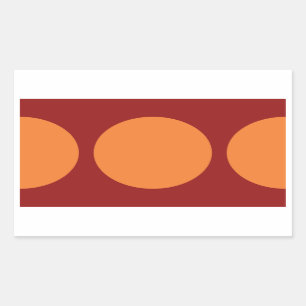 Sticker Rectangulaire Cercles orange sur rouge