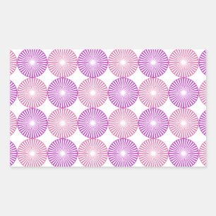 Sticker Rectangulaire Cercles rose et violet motif