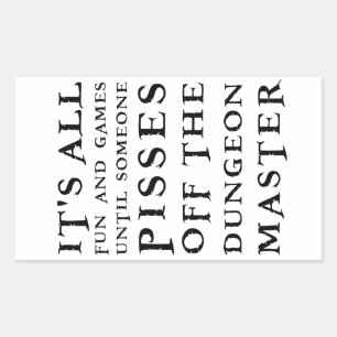 Sticker Rectangulaire C'est tout l'amusement et les jeux jusqu'à