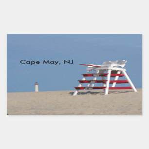 Sticker Rectangulaire Chaise de sauveteur du Cap May