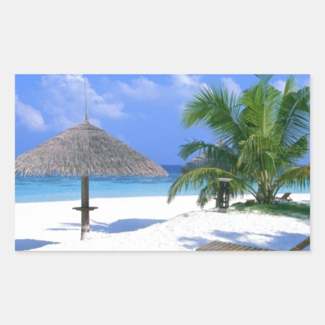 Sticker Rectangulaire Chaise plage - Bliss été (Devant)