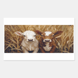 Sticker Rectangulaire Champ de maïs de Vache mûre