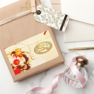 Sticker Rectangulaire Chance serpent chinois Nouvel An 2025 VRS