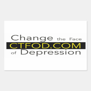 Sticker Rectangulaire Changer l'autocollant Face of Depression Banner