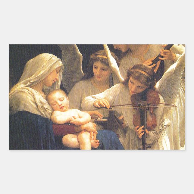 Sticker Rectangulaire Chanson des Anges, William-Adolphe Bouguereau (Devant)