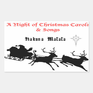 Sticker Rectangulaire Chanter le long de Noël - Carols & Festive Joy