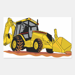 Sticker Rectangulaire Chargeur backhoe