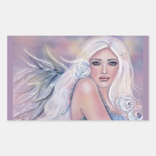 Sticker Rectangulaire Charmeine Art des anges célestes par Renee Lavoie