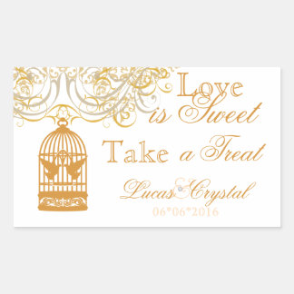 Sticker Rectangulaire Charming Saffron Birdcage Sticule Buffet de bonbon