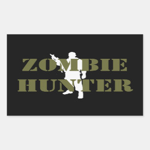 Sticker Rectangulaire Chasseur de ZOMBIE Cool