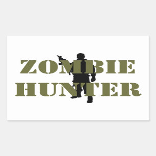 STICKER RECTANGULAIRE CHASSEUR DE ZOMBIES