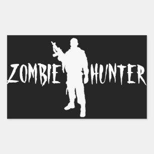 Sticker Rectangulaire CHASSEUR DE ZOMBIES -Autocollant