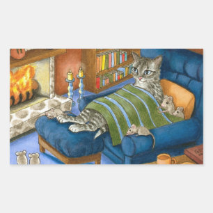 Sticker Rectangulaire chat 459
