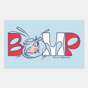 Sticker Rectangulaire Chat dans le Casquette Bump