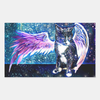 Sticker Rectangulaire Chat Galaxy