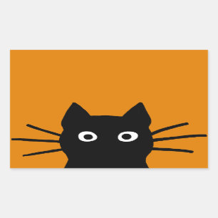 Sticker Rectangulaire Chat noir drôle