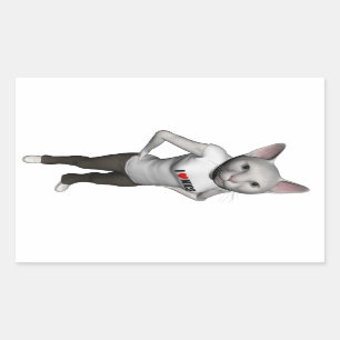 Sticker Rectangulaire Chat Siamais Blanc Amoureux Mice