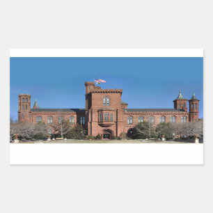 Sticker Rectangulaire Château de Smithsonian à Washington, D.C.