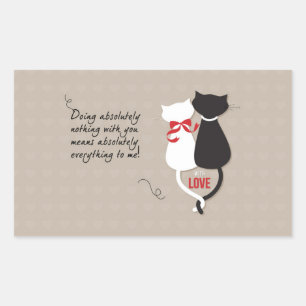 Sticker Rectangulaire Chats amoureux