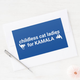 Sticker Rectangulaire Chats sans enfants dames pour Kamala drôles chats