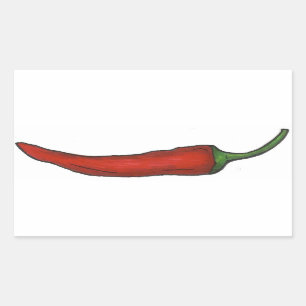 Sticker Rectangulaire Chaud Red Chili Pepper épicé Chili Peppers Vegetab