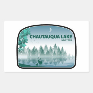 Sticker Rectangulaire Chautauqua Lake New York Deer
