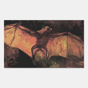 Sticker Rectangulaire Chauve-souris renard volant par Vincent van Gogh