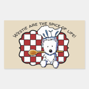 Sticker Rectangulaire Chef Westie KiniArt