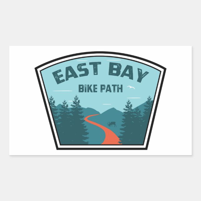 Sticker Rectangulaire Chemin cyclable East Bay (Devant)