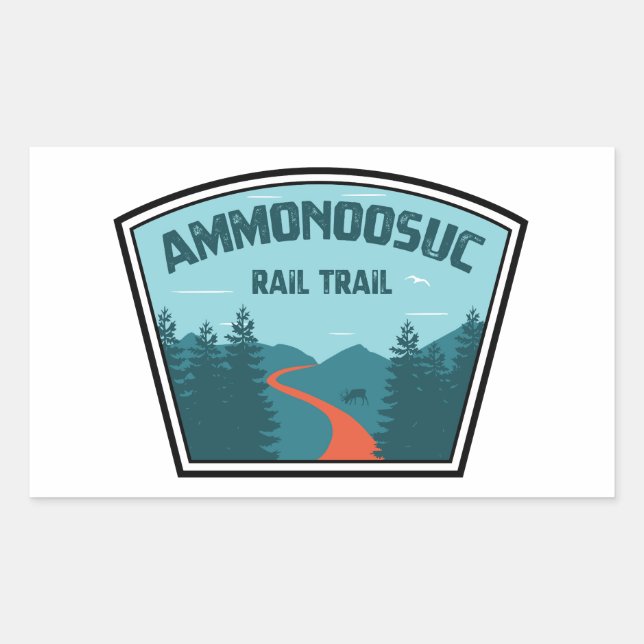 Sticker Rectangulaire Chemin de fer Ammonoosuc New Hampshire (Devant)
