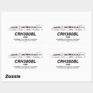 Sticker Rectangulaire Chemin de fer chinois CRH380BL Train électrique ha