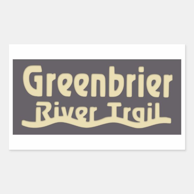 Sticker Rectangulaire Chemin de la rivière Greenbrier (Devant)