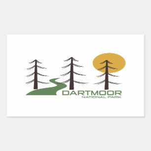 Sticker Rectangulaire Chemin du parc national Dartmoor