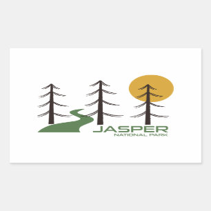 Sticker Rectangulaire Chemin du parc national Jasper
