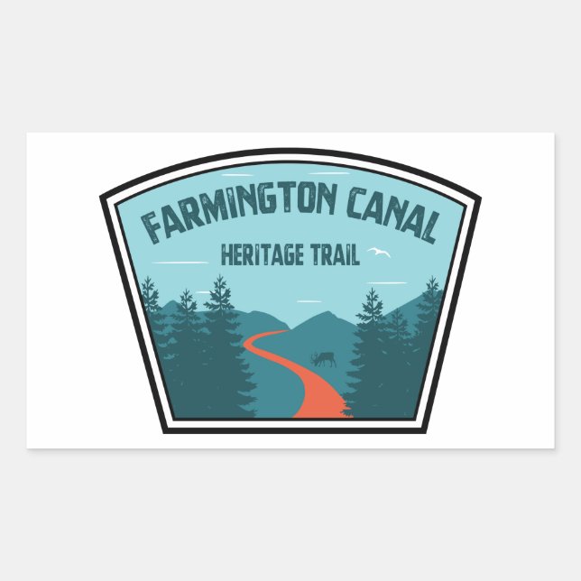 Sticker Rectangulaire Chemin du patrimoine du canal de Farmington (Devant)