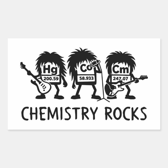 Sticker Rectangulaire Chemistry Rocks Science Rock Band (Devant)