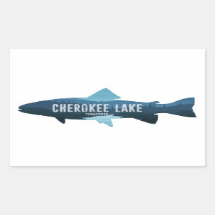 Sticker Rectangulaire Cherokee Lake Tennessee Fish