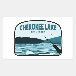 Sticker Rectangulaire Cherokee Lake Tennessee Fishing Rod