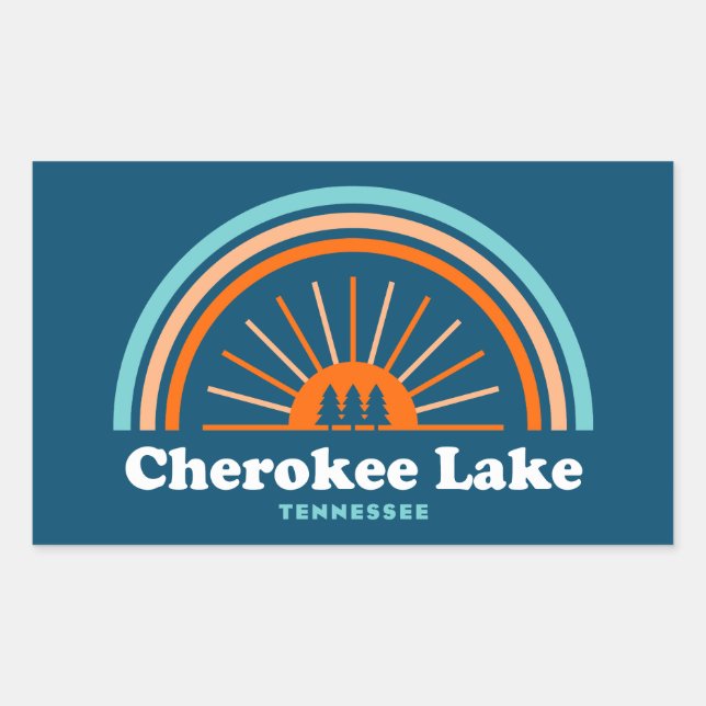 Sticker Rectangulaire Cherokee Lake Tennessee Rainbow (Devant)