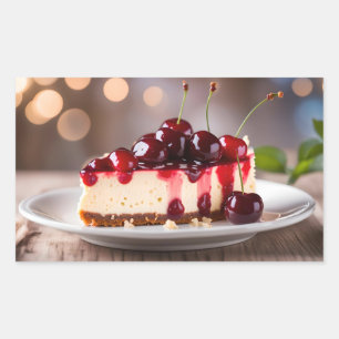 Sticker Rectangulaire Cherry Cheesecake