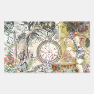 Sticker Rectangulaire Cheshire Chat Alice Wonderland Classic